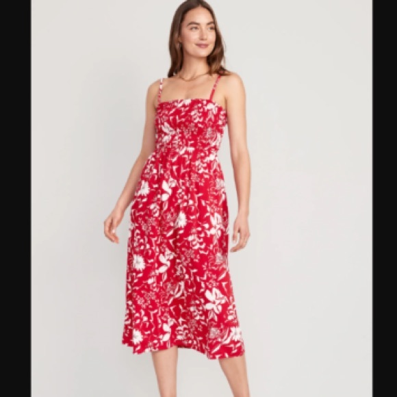 💰 Old Navy Fit & Flare Smocked Maxi Cami Dress Large - Picture 1 of 7